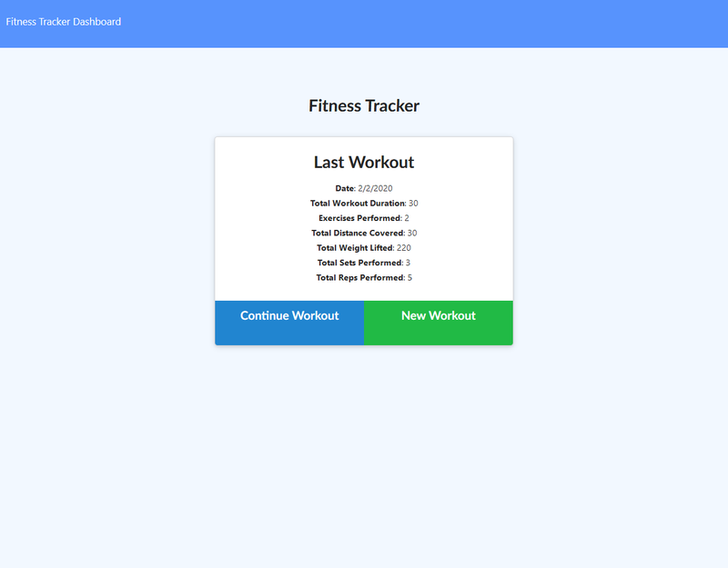 workout tracker screenshot